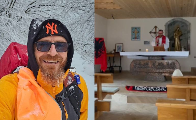 Sakrificë për fjalën e shenjtë/ Historia e priftit që udhëton tetë orë në këmbë mes borës për të mbajtur meshën në Currajn e Epërm