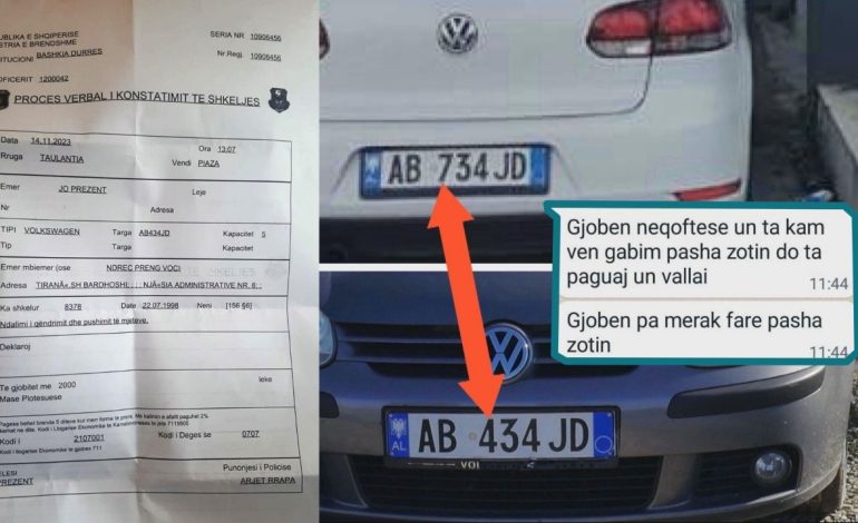 Makina fizikisht në Tiranë, gjobitet në Durrës! Polici gaboi në fletën e gjobës 1 numër…