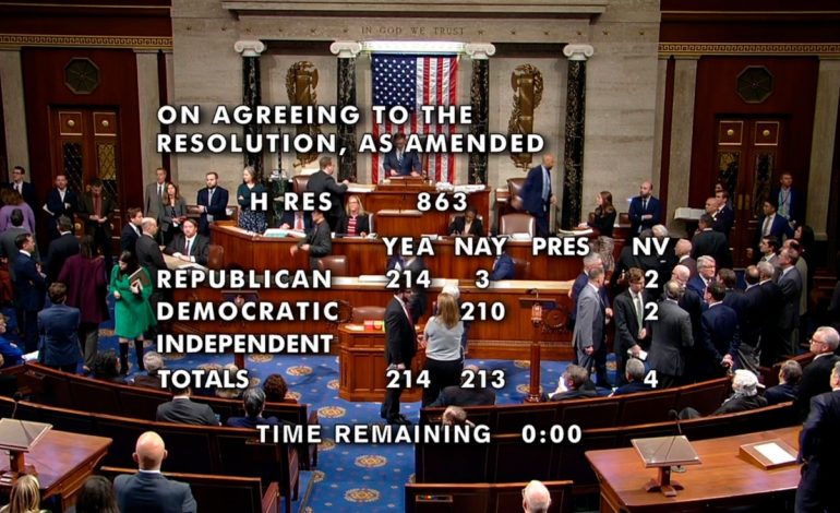 Dhoma e Përfaqësuesve miraton ngritjen e akuzave për shkarkimin e Sekretarit të Sigurisë