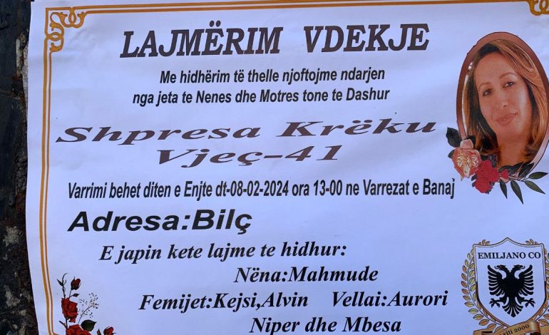 41-vjeçarja vret veten në Berat! Para aktit vetëflijues, lajmëroi vëllanë dhe i kërkoi të varrosej në fshatin e saj