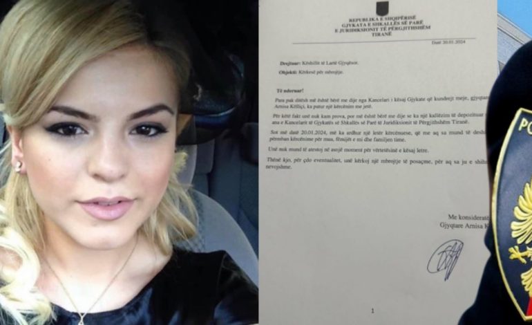 Denoncoi se u kërcënua me jetë dhe siguroi mbrojtje nga KLGJ, por letrën e shkroi vetë/ Pezullohet nga detyra gjyqtarja Arnisa Këlliçi