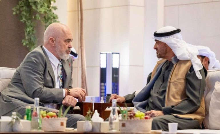 Rama takim me Presidentin e Emiratave të Bashkuara: Biseduam për ecurinë e projekteve strategjike dhe marrëveshjen e tregtisë së lirë