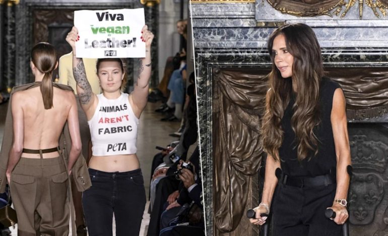 Java e Modës në Paris/ Aktivistët për kafshët “shkatërrojnë” shfaqjen e Victoria Beckham! Si e menaxhoi artistja situatën