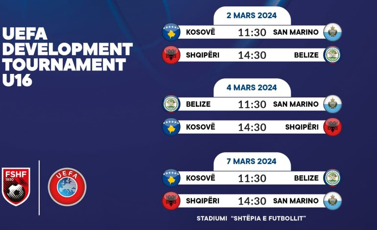 “UEFA development” U-16 për djem / Kombëtarja gati për ndeshjen e parë ndaj Belizes