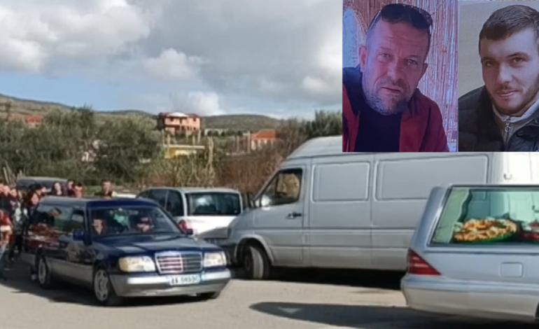 Humbën jetën në shpërthimin fatal në Lushnjë, përcillen për në banesën e fundit babë e bir