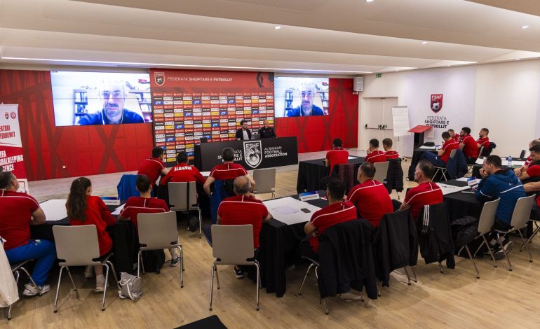 “UEFA Goalkeeping B”, trajnerët e portierëve nga Inter e Juventus mbajnë leksione online, Tafaj: Lektorët e huaj rrisin nivelin e kursit
