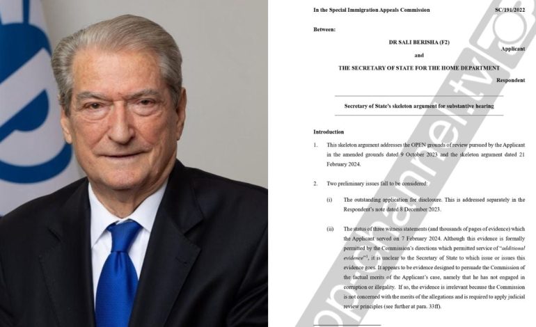 “Argita, Damir Fazllic e Fation Dauti”, zbulohet dosja britanike e Berishës “non-grata”: Ish-kryeministri i lidhur me grupe të krimit të organizuar dhe kriminelë