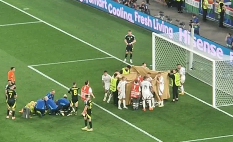 Panik në ndeshjen Skoci-Hungari, lojtari hungarez bie në tokë pa ndjenja
