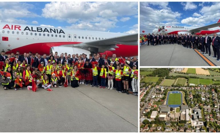 FOTOT/ Fillon rrugëtimi kuqezi në Euro 2024, pritje e veçantë në Gjermani