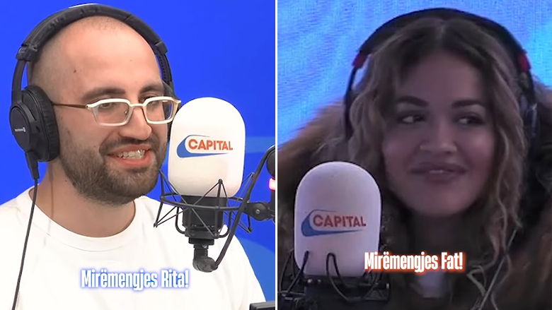 Video/ Rita Ora dhe moderatori flasin shqip gjatë emisionit në Skoci