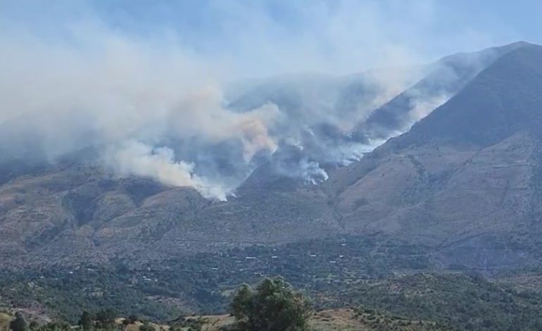 Zjarr masiv në pjesën e sipërme të Malit të Gjerë në Gjirokastër