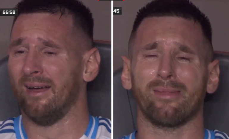 La fushën e lojës pas dëmtimit të rëndë në kavilje, Messi qan me ngashërimë