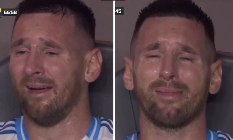 La fushën e lojës pas dëmtimit të rëndë në kavilje, Messi qan me ngashërimë