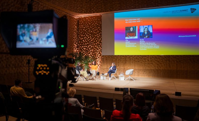 Futbolli i vajzave & politikat gjinore të federatave europiane / Anëtarja e KE, Anila Basha merr pjesë në Hamburg Sport Summit