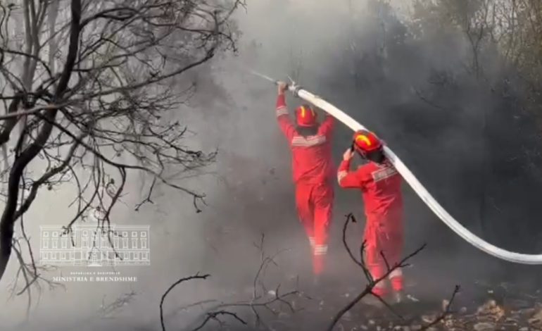 Zjarr masiv në Dropull/ Zjarrfikëset dhe Forcat e Armatosura në terren, ndërhyrje nga ajri për fikjen e flakëve
