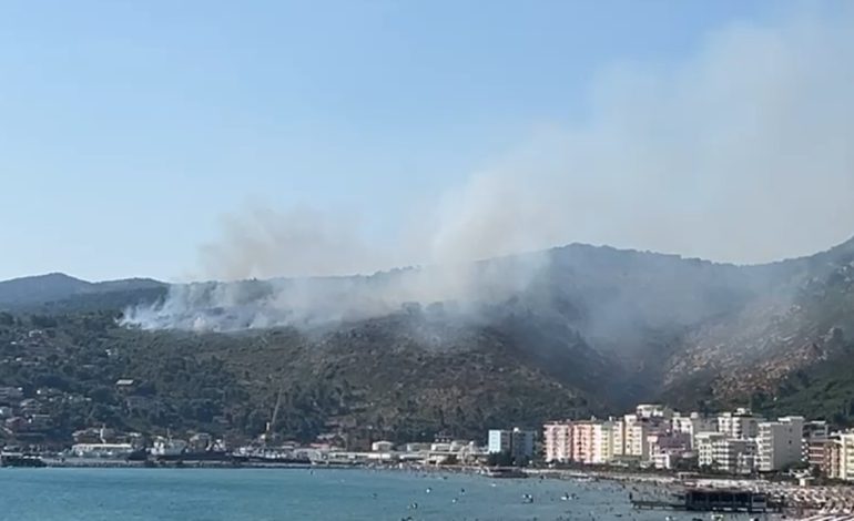 Zjarr në malin e Shëngjinit, rrezikohen banesat ku qëndrojnë pushuesit! Era favorizon flakët