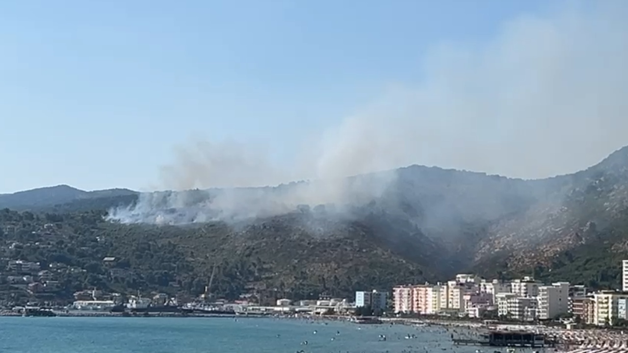Zjarr në malin e Shëngjinit, rrezikohen banesat ku qëndrojnë pushuesit! Era favorizon flakët
