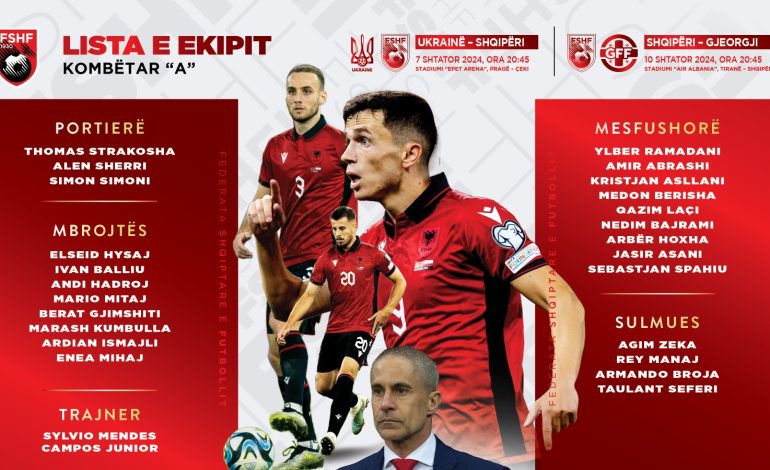 UEFA Nations League/ Trajneri Silvinjo publikon listën me emrat e 24 lojtarëve të ftuar për dy ndeshjet ndaj Ukrainës dhe Gjeorgjisë