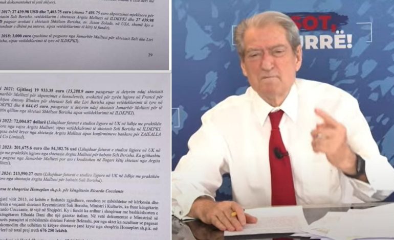 Shpenzimet 434 mijë euro dhe 153 mijë USD për shëndetin dhe avokatët e Berishës në Francë e Britani, ish-kryeministri: Pse i bëri Argita pagesat