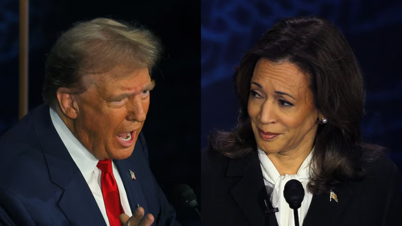 FOTO/ Kufje në formën e vathëve? “Shpërthen” rrjeti pas debatit mes Trump dhe Harris, zv. presidentja akuzohet për mashtrim