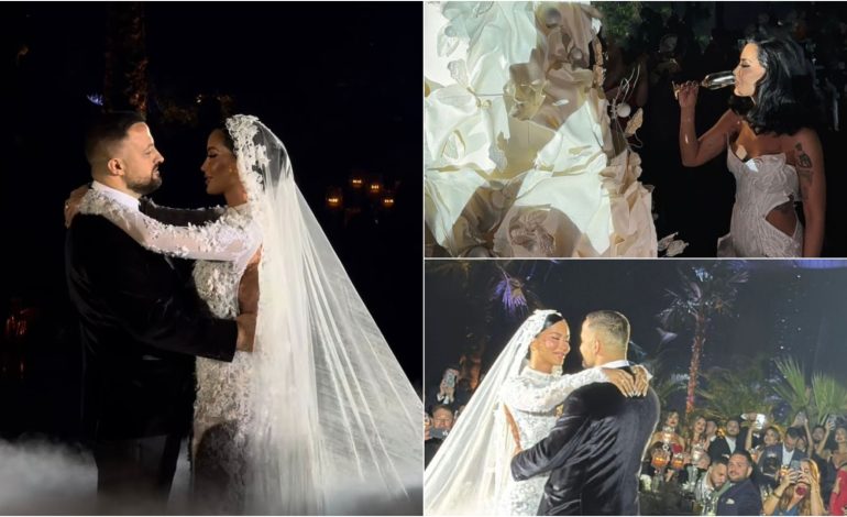 FOTO/ Dasma e madhështore e Dafina Zeqirit! Nga të ftuarit VIP te fustanet e nuses, çfarë nuk u pa nga ceremonia