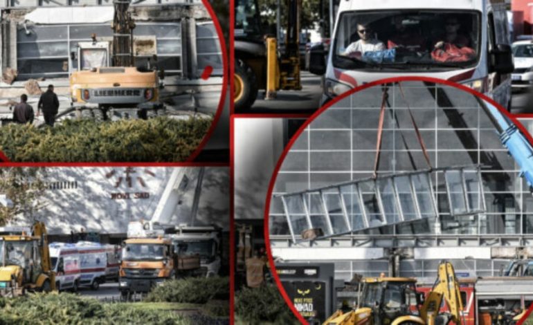 VIDEO +18/ I mori jetën 13 personave, publikohen pamjet e rënda kur struktura e betonit bie sipër qytetarëve në stacionin në Serbi