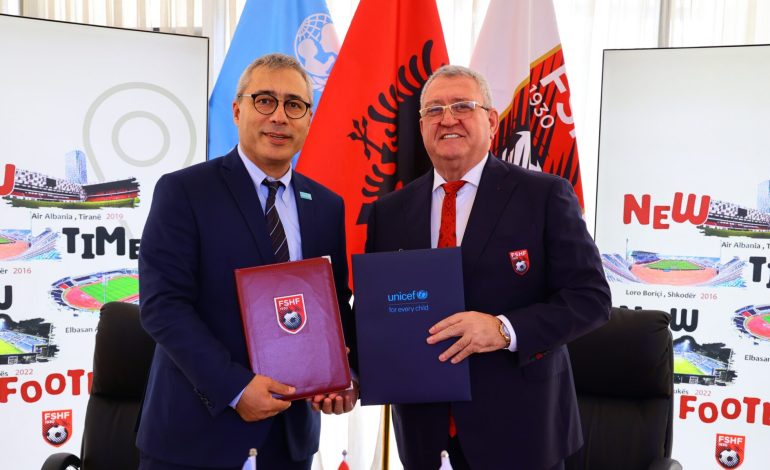 FSHF & UNICEF firmosin memorandum bashkëpunimi, Presidenti Duka: Futbolli ndikon në përmirësimin dhe mbrojtjen e fëmijëve