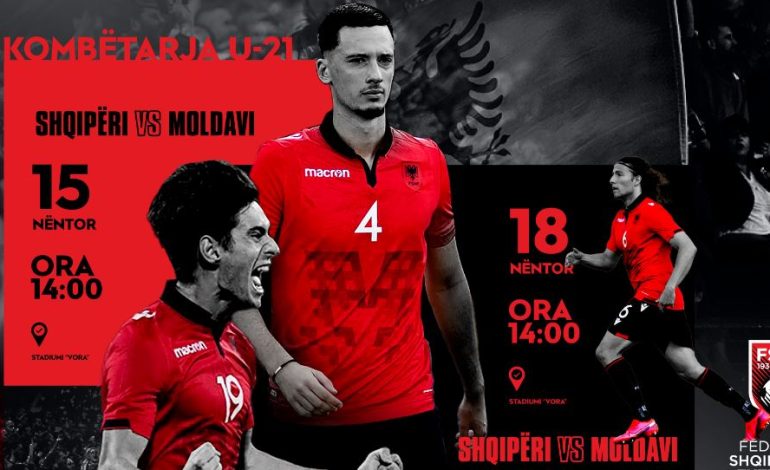 U21/ Kombëtarja shqiptare do të luajë dy miqësore ndaj Moldavisë, përcaktohen datat, orari & stadiumi