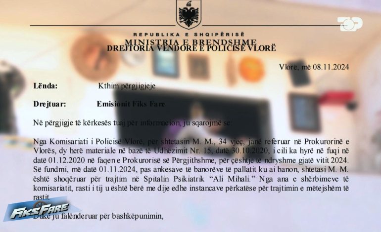 Komshiu i droguar kthehet në ‘makth’ për komunitetin në Vlorë. Kërcënon me thikë banorët, i vë zjarrin shtëpisë dhe rrezikon lagjen