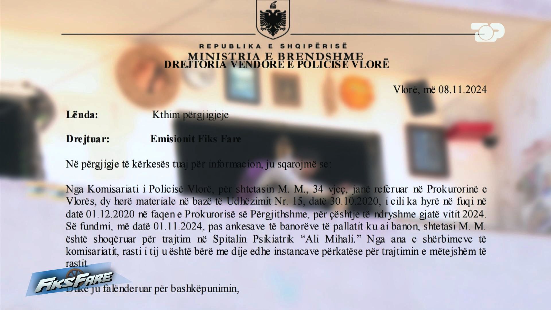 Komshiu i droguar kthehet në ‘makth’ për komunitetin në Vlorë. Kërcënon me thikë banorët, i vë zjarrin shtëpisë dhe rrezikon lagjen