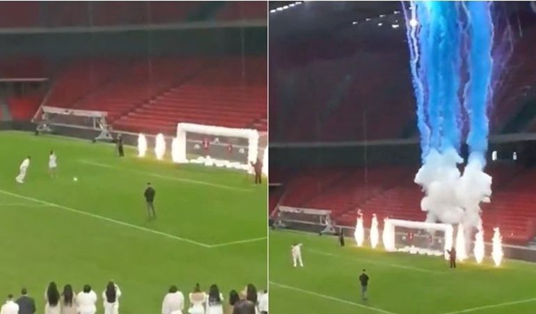 Uzuni do të bëhet baba, sulmuesi kuqezi zbulon gjininë e fëmijës në mënyrë origjinale (VIDEO)