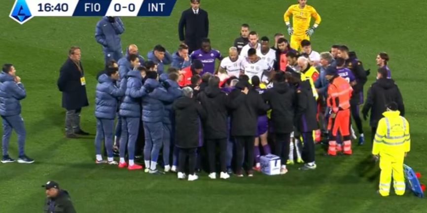 U ndërpre pasi një lojtar i Fiorentinës ra pa ndjenja në fushë, merret vendimi për ndeshjen me Interin