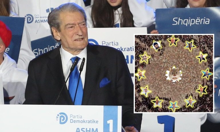 FOTO/ Berisha ironizon hapjen e fushatës së PS, vendos socialistët e arrestuar përreth Ramës: Yjet evropianë