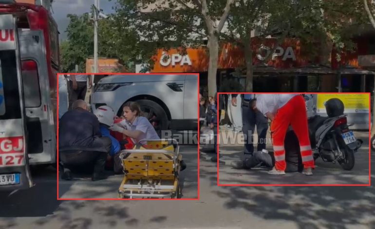 VIDEO/ Aksident te 9-katëshet në Tiranë, lëndohen 2 persona që po lëviznin me motor