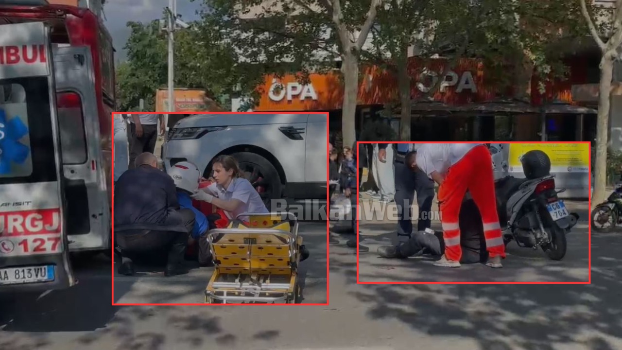VIDEO/ Aksident te 9-katëshet në Tiranë, lëndohen 2 persona që po lëviznin me motor