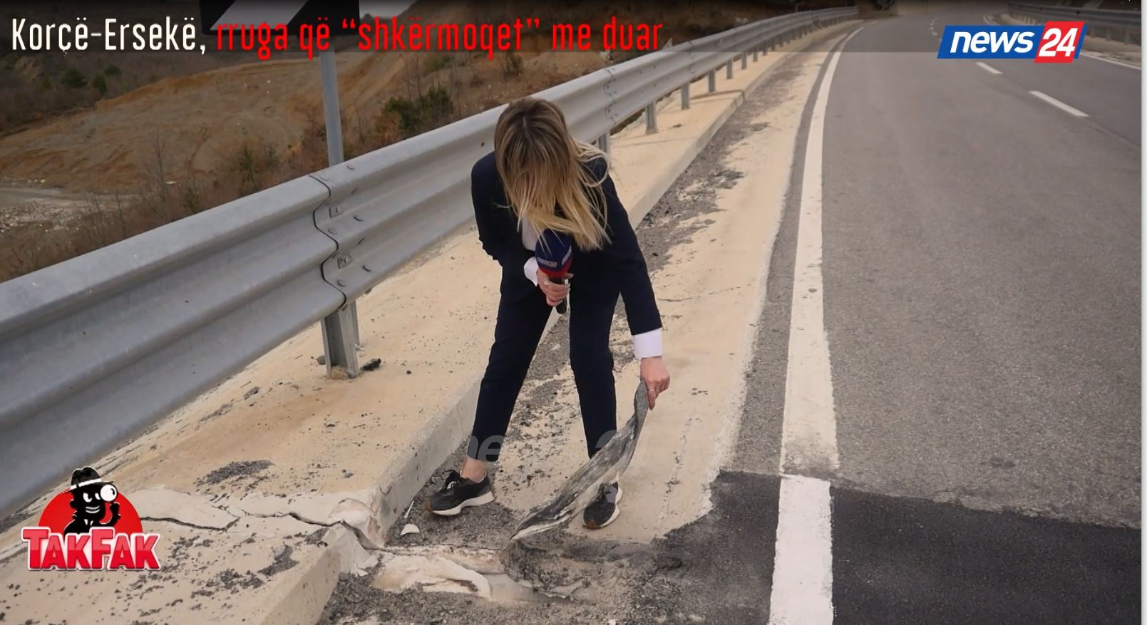 Investigimi i “Tak Fak”/ Miliona euro investim, por rruga Korçë–Ersekë përballet me çarje dhe shembje, rrezik për drejtuesit e mjeteve